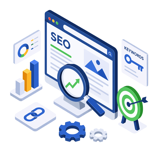 Abstract illustration representing SEO and search visibility.